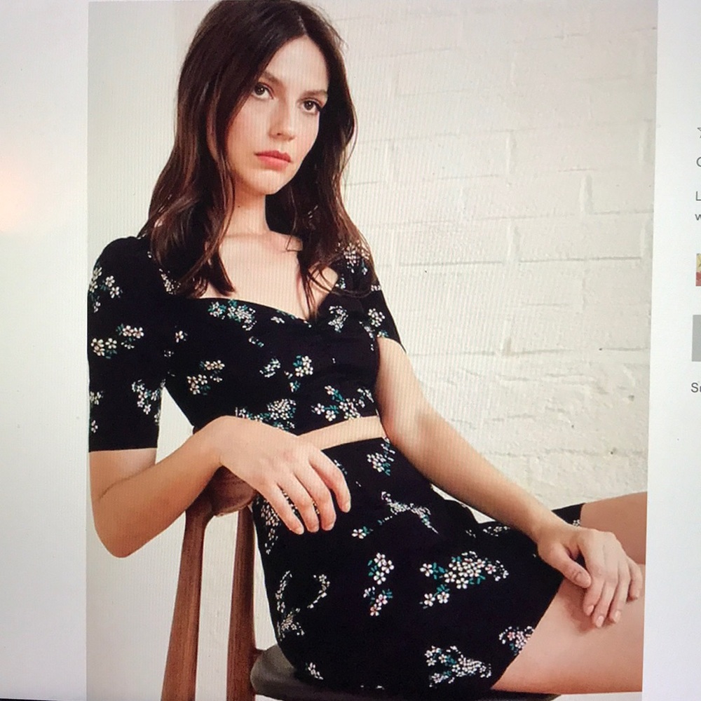 Reformation Eugenia two piece crop top mini skirt - Picture 2 of 3